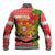 Portugal Christmas Baseball Jacket Barcelos Rooster Mix Azulejo Pattern - Feliz Natal - Wonder Print Shop