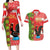 Portugal Christmas Couples Matching Long Sleeve Bodycon Dress and Hawaiian Shirt Barcelos Rooster Mix Azulejo Pattern - Feliz Natal - Wonder Print Shop