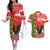 Portugal Christmas Couples Matching Off The Shoulder Long Sleeve Dress and Hawaiian Shirt Barcelos Rooster Mix Azulejo Pattern - Feliz Natal - Wonder Print Shop