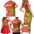 Portugal Christmas Family Matching Short Sleeve Bodycon Dress and Hawaiian Shirt Barcelos Rooster Mix Azulejo Pattern - Feliz Natal - Wonder Print Shop