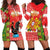 Portugal Christmas Hoodie Dress Barcelos Rooster Mix Azulejo Pattern - Feliz Natal - Wonder Print Shop