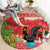 Portugal Christmas Round Carpet Barcelos Rooster Mix Azulejo Pattern - Feliz Natal