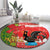 Portugal Christmas Round Carpet Barcelos Rooster Mix Azulejo Pattern - Feliz Natal