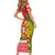 Portugal Christmas Short Sleeve Bodycon Dress Barcelos Rooster Mix Azulejo Pattern - Feliz Natal - Wonder Print Shop