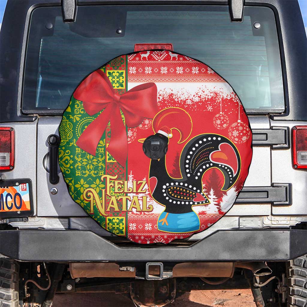 Portugal Christmas Spare Tire Cover Barcelos Rooster Mix Azulejo Pattern - Feliz Natal - Wonder Print Shop