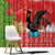 Portugal Christmas Window Curtain Barcelos Rooster Mix Azulejo Pattern - Feliz Natal - Wonder Print Shop