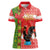 Portugal Christmas Women Polo Shirt Barcelos Rooster Mix Azulejo Pattern - Feliz Natal - Wonder Print Shop