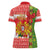 Portugal Christmas Women Polo Shirt Barcelos Rooster Mix Azulejo Pattern - Feliz Natal - Wonder Print Shop