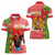 Portugal Christmas Women Polo Shirt Barcelos Rooster Mix Azulejo Pattern - Feliz Natal - Wonder Print Shop