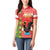 Portugal Christmas Women Polo Shirt Barcelos Rooster Mix Azulejo Pattern - Feliz Natal - Wonder Print Shop