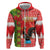 Portugal Christmas Zip Hoodie Barcelos Rooster Mix Azulejo Pattern - Feliz Natal - Wonder Print Shop