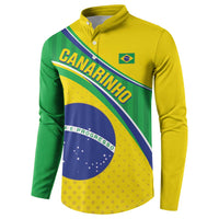 Custom Brazil Football Button Sweatshirt Vamos Canarinho