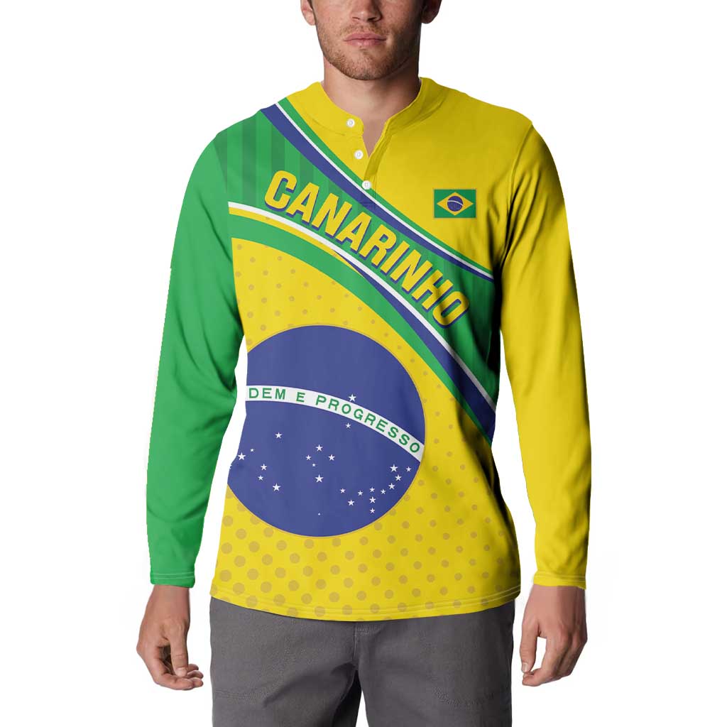 Custom Brazil Football Button Sweatshirt Vamos Canarinho