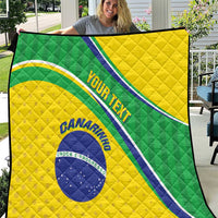 Custom Brazil Football Quilt Vamos Canarinho