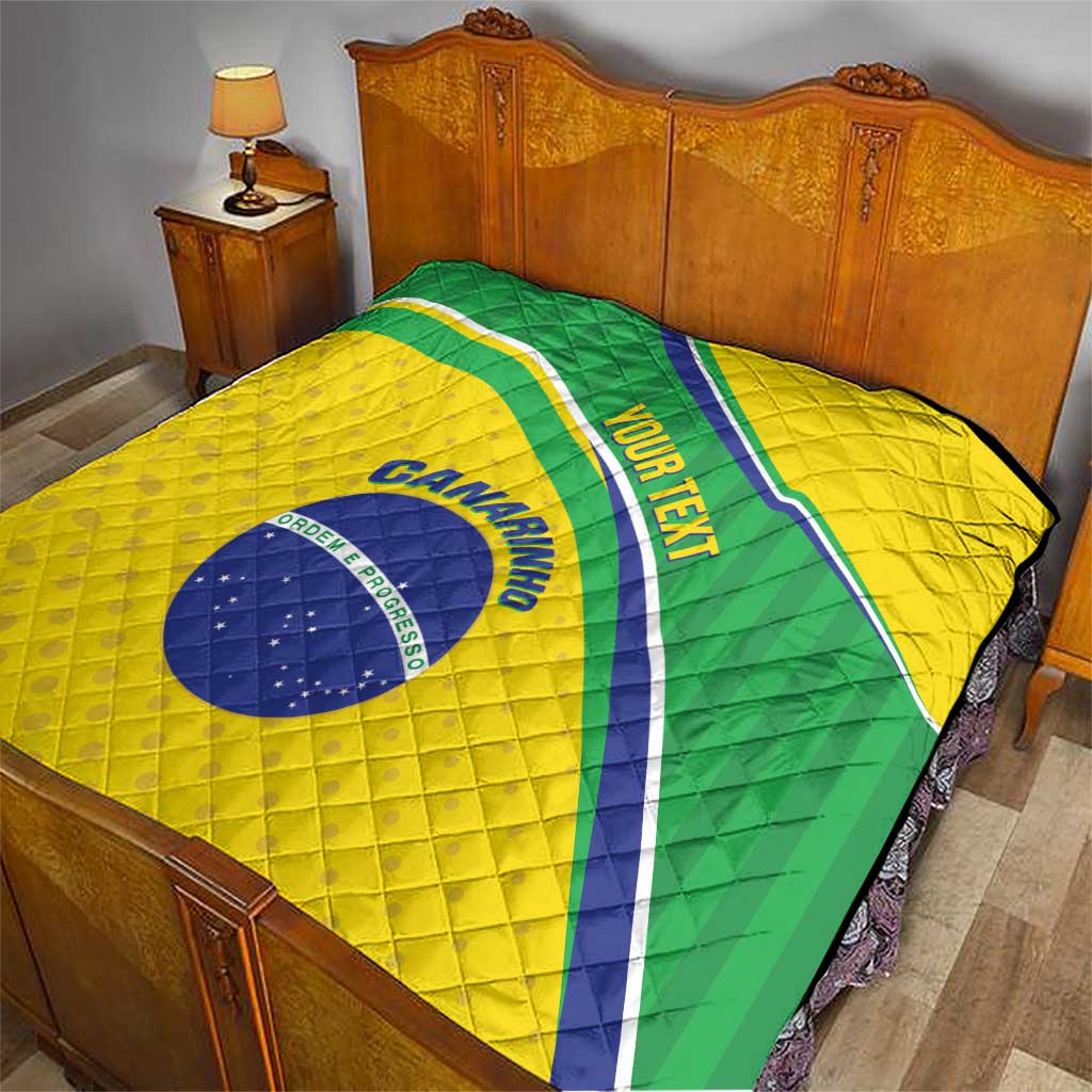 Custom Brazil Football Quilt Vamos Canarinho