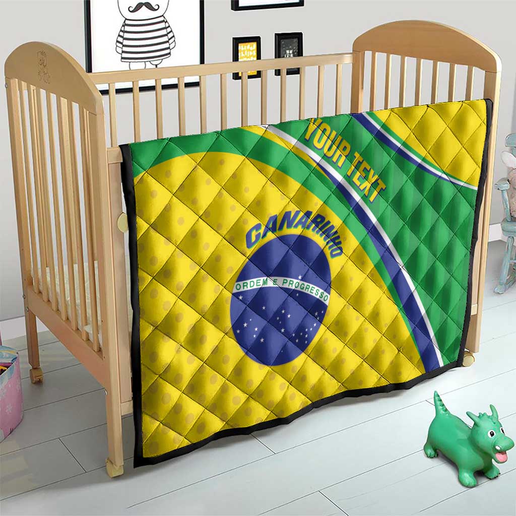 Custom Brazil Football Quilt Vamos Canarinho