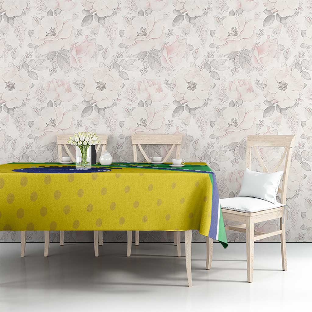 Custom Brazil Football Tablecloth Vamos Canarinho