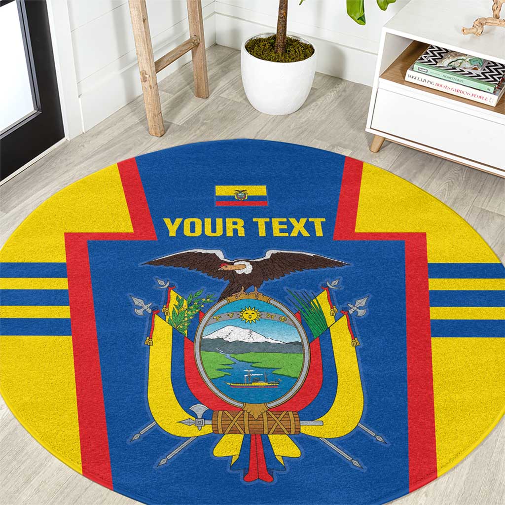 Custom Ecuador Football Round Carpet Vamos La Tricolor