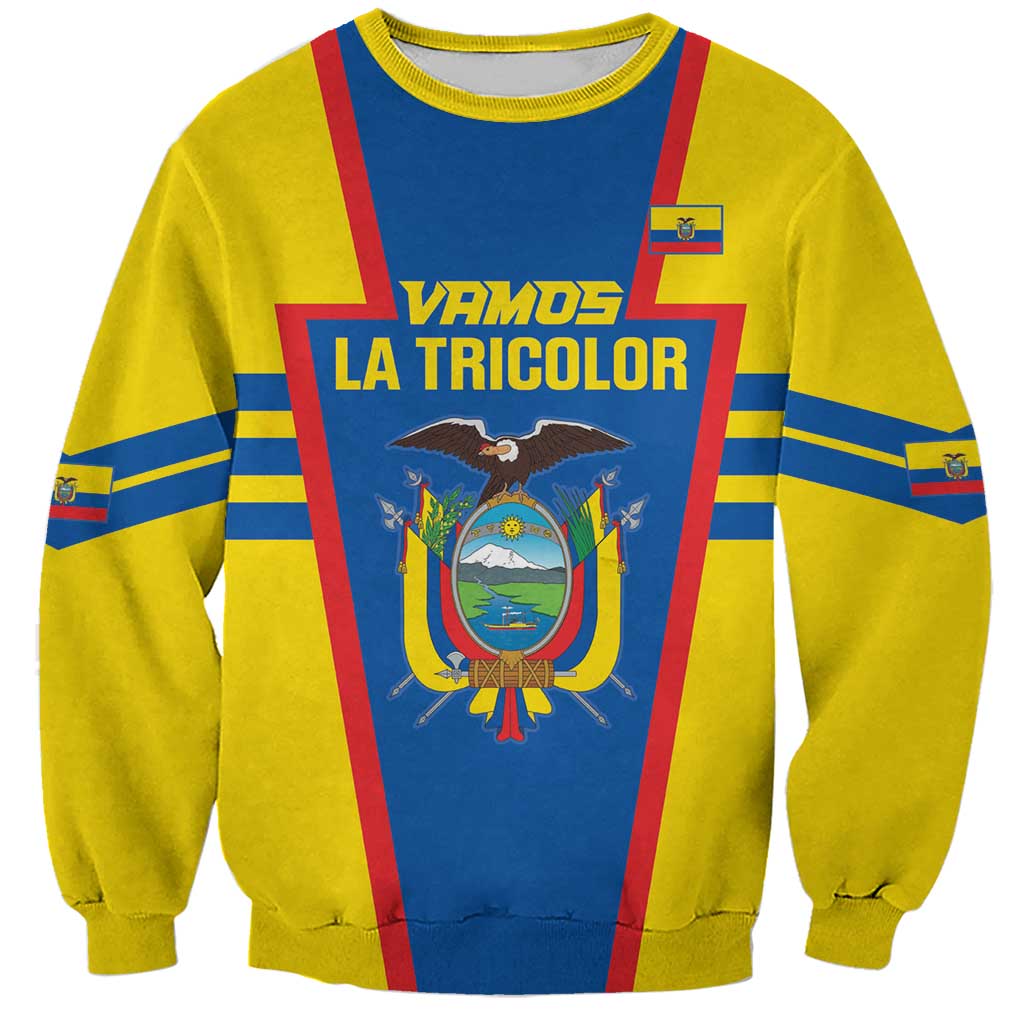 Custom Ecuador Football Sweatshirt Vamos La Tricolor