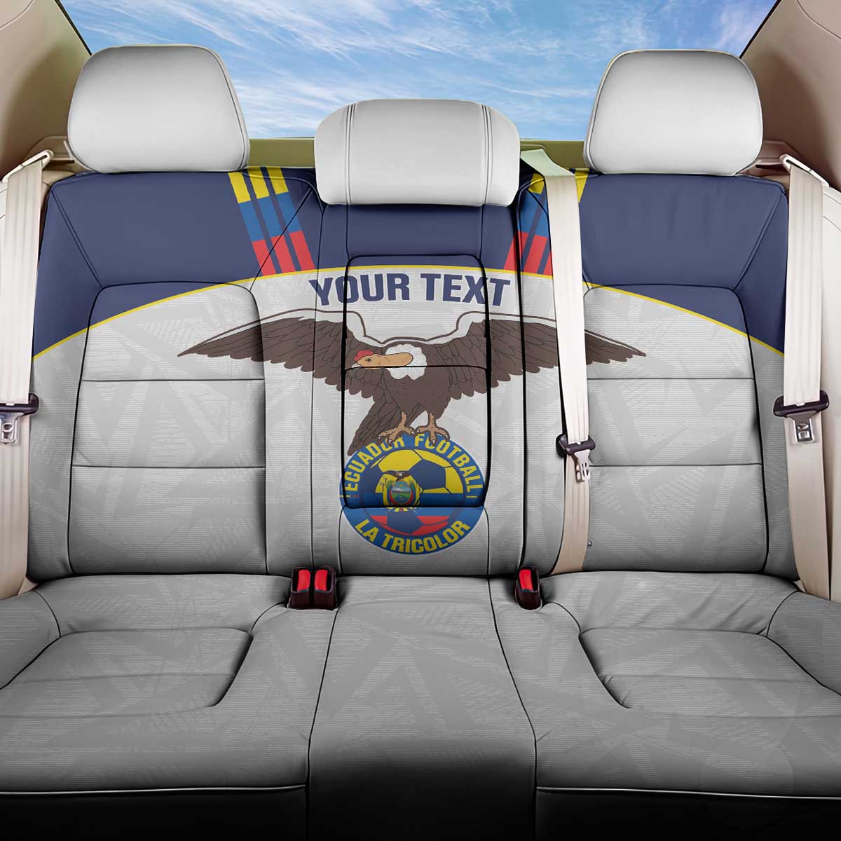 Custom Ecuador Football Back Car Seat Cover La Tri Go Champions Condor Style