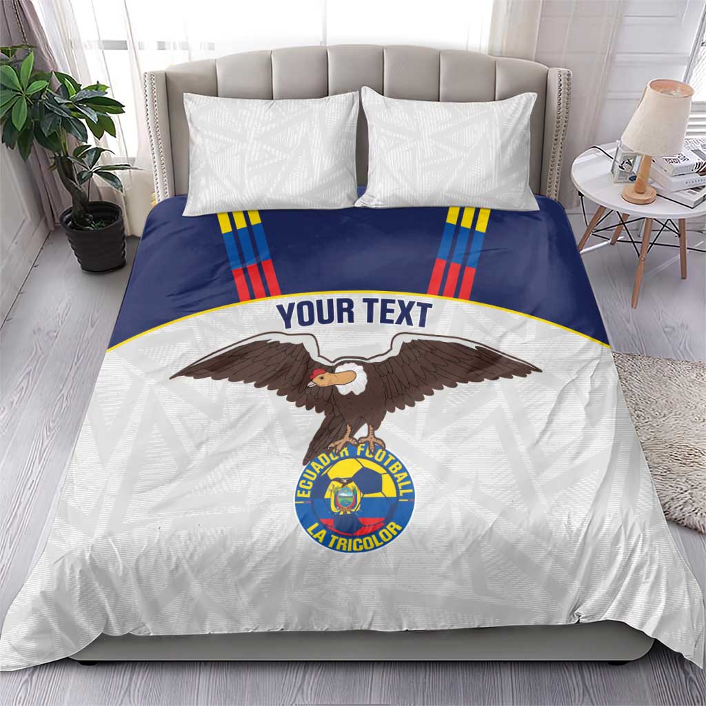 Navy and white football bedding set with eagle graphic, crest logo, and pillowcases.