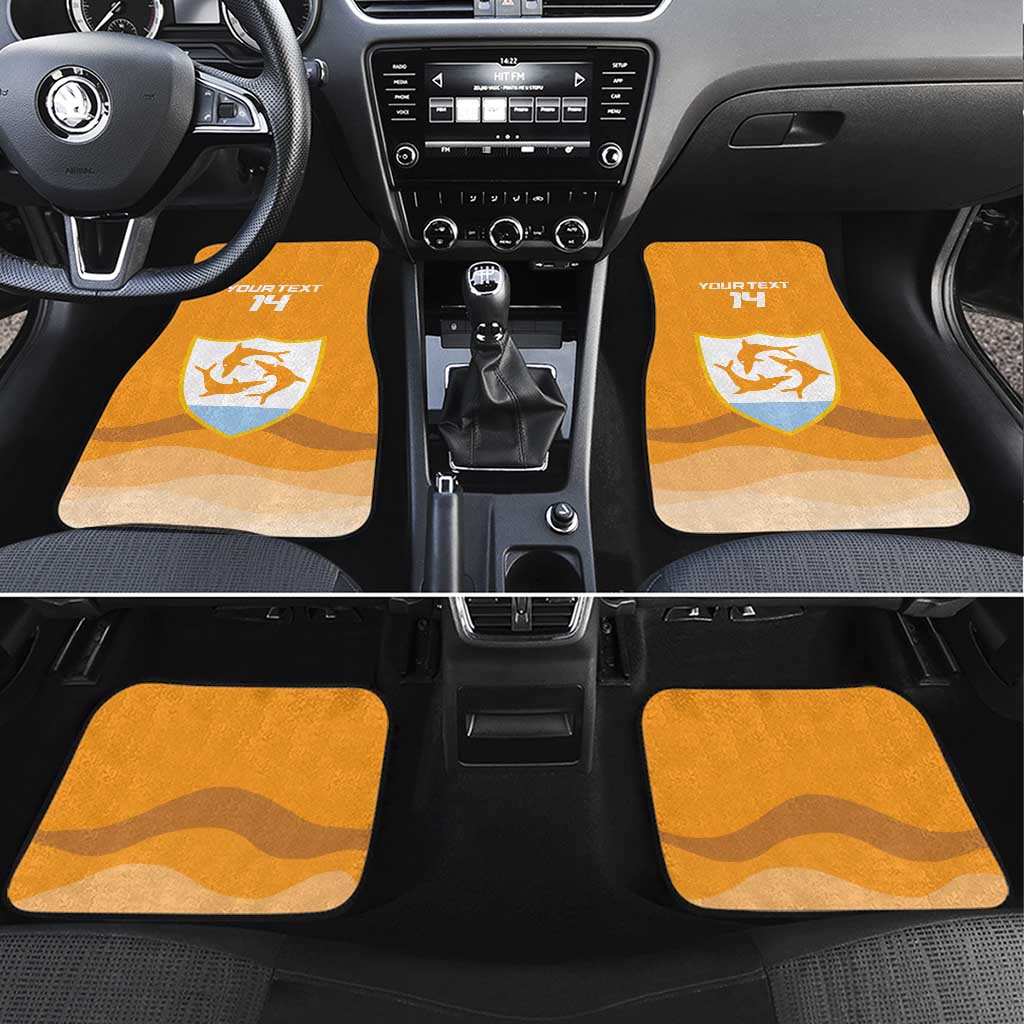 Custom Anguilla Football Car Mats Dolphins Coat Of Arms Style