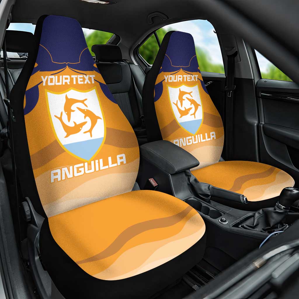 Custom Anguilla Football Car Seat Cover Dolphins Coat Of Arms Style