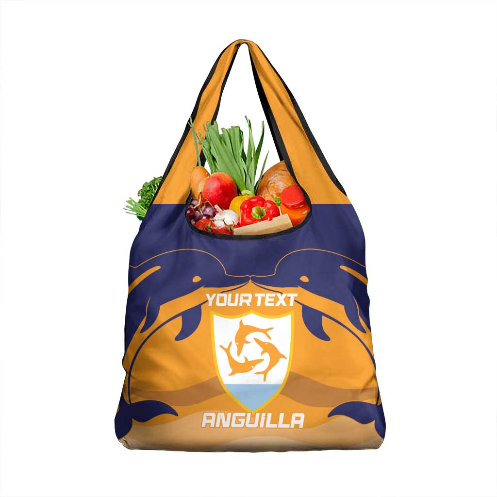 Custom Anguilla Football Grocery Bag Dolphins Coat Of Arms Style