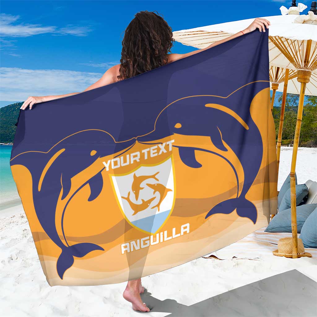 Custom Anguilla Football Sarong Dolphins Coat Of Arms Style