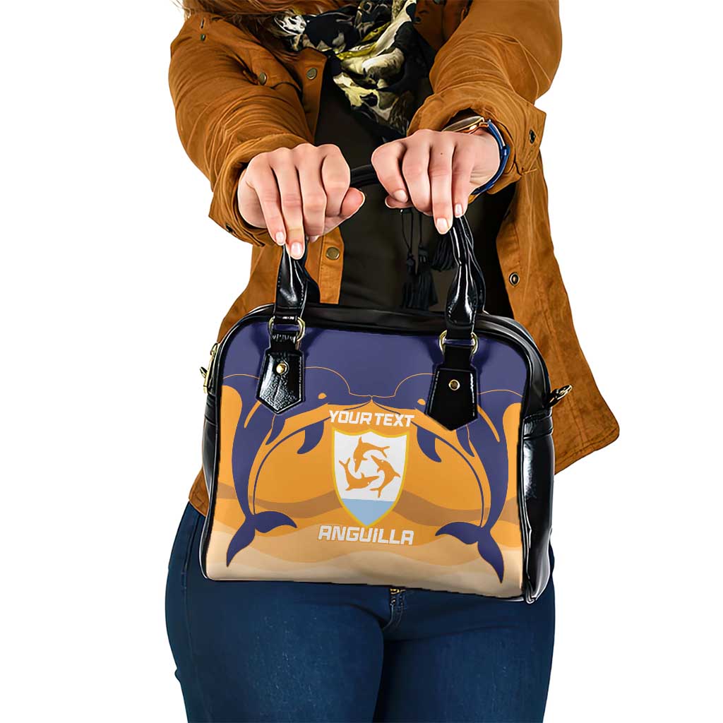 Custom Anguilla Football Shoulder Handbag Dolphins Coat Of Arms Style