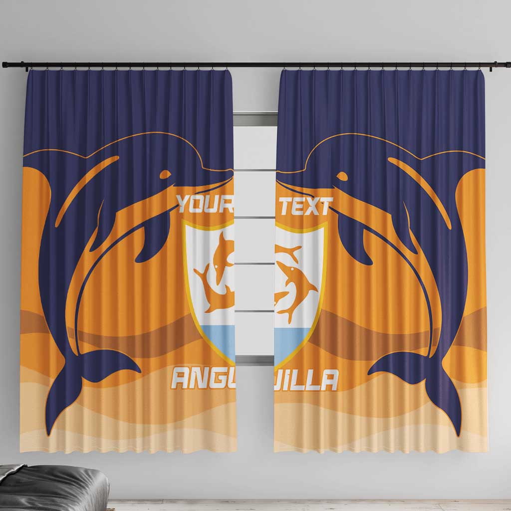 Custom Anguilla Football Window Curtain Dolphins Coat Of Arms Style