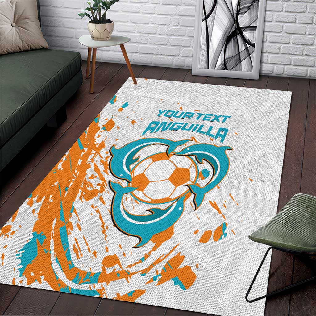 Custom Anguilla Football Area Rug Go Champions Grunge Style