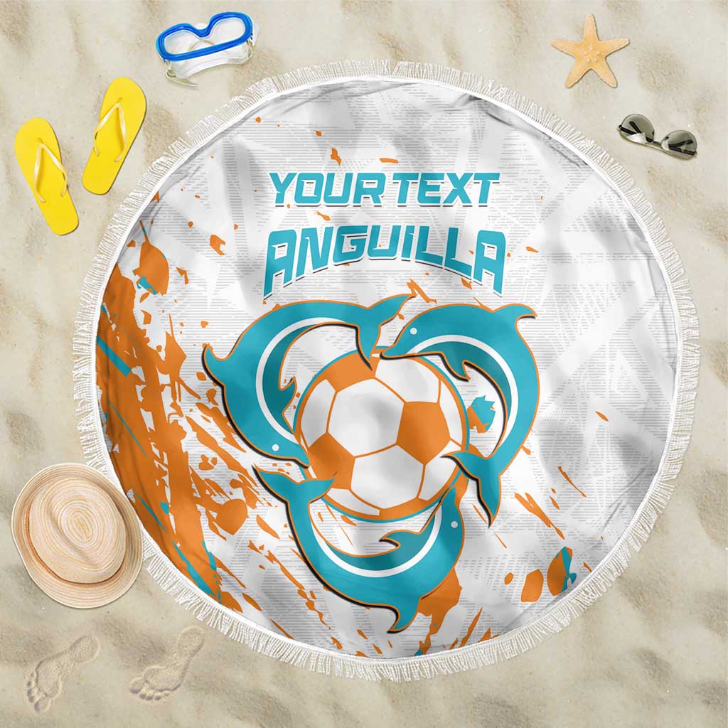 Custom Anguilla Football Beach Blanket Go Champions Grunge Style