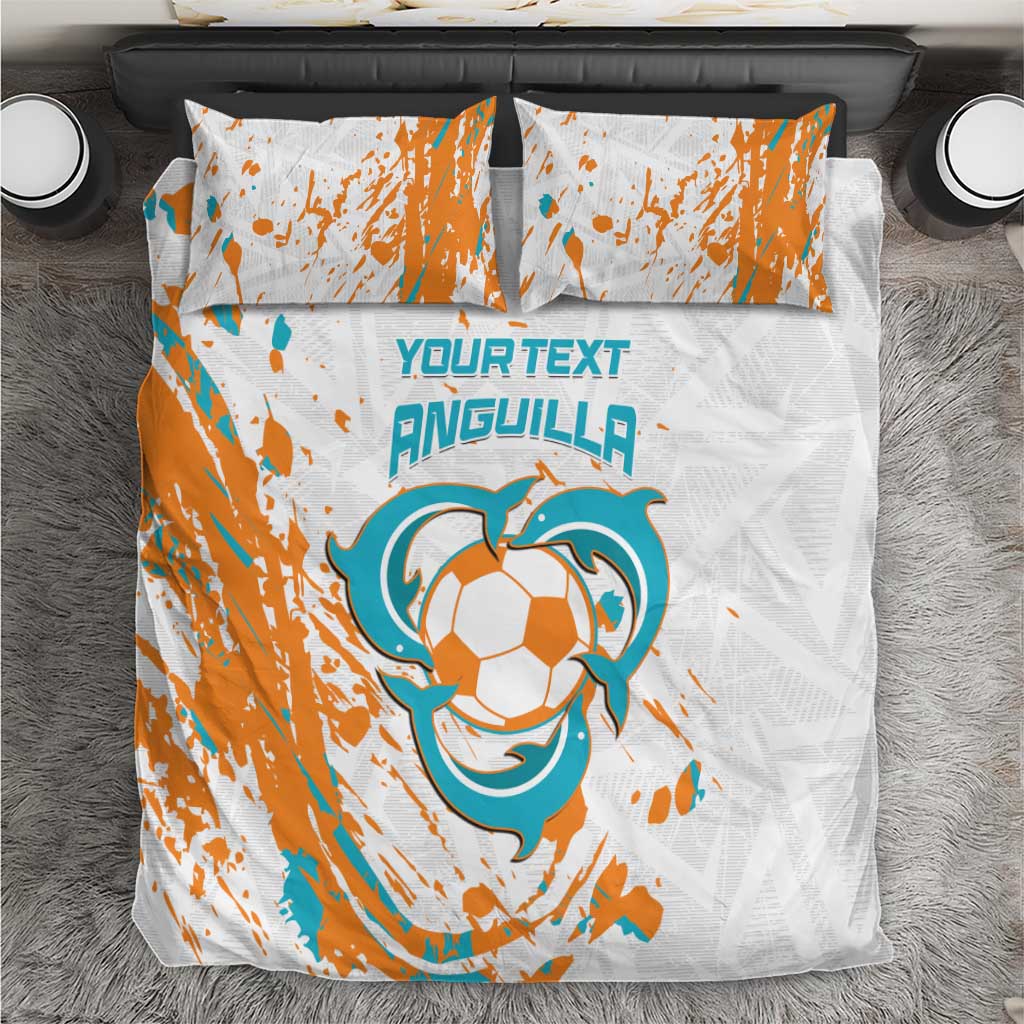 Custom Anguilla Football Bedding Set Go Champions Grunge Style