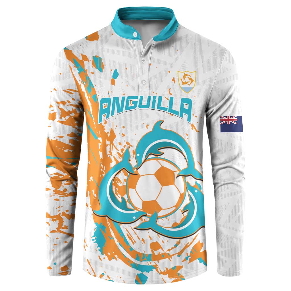 Custom Anguilla Football Button Sweatshirt Go Champions Grunge Style