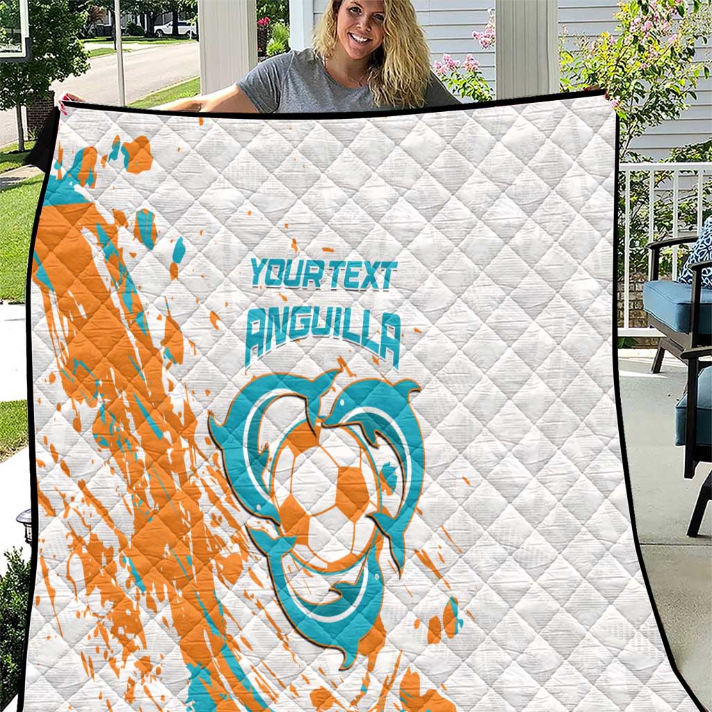 Custom Anguilla Football Quilt Go Champions Grunge Style