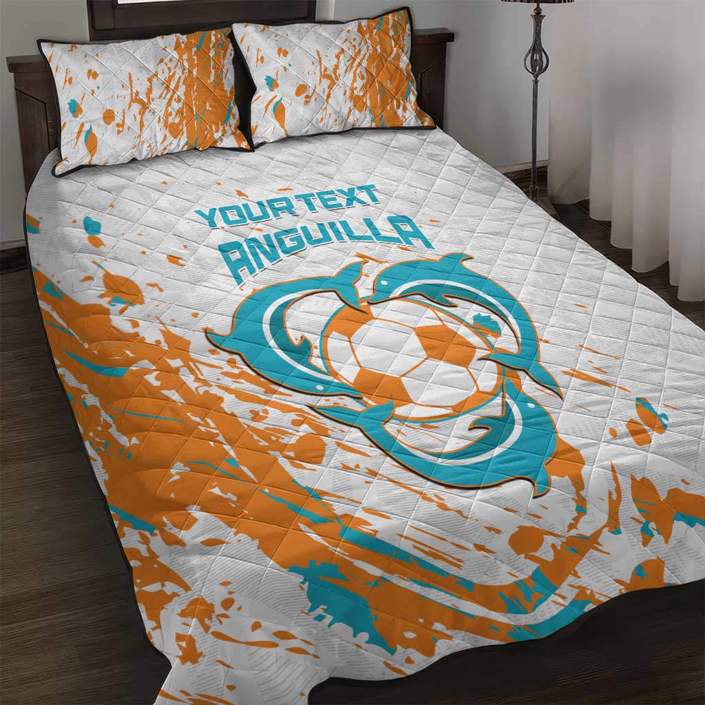 Custom Anguilla Football Quilt Bed Set Go Champions Grunge Style