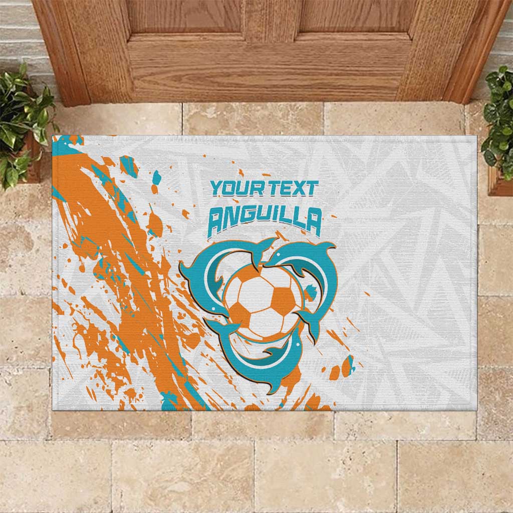 Custom Anguilla Football Rubber Doormat Go Champions Grunge Style