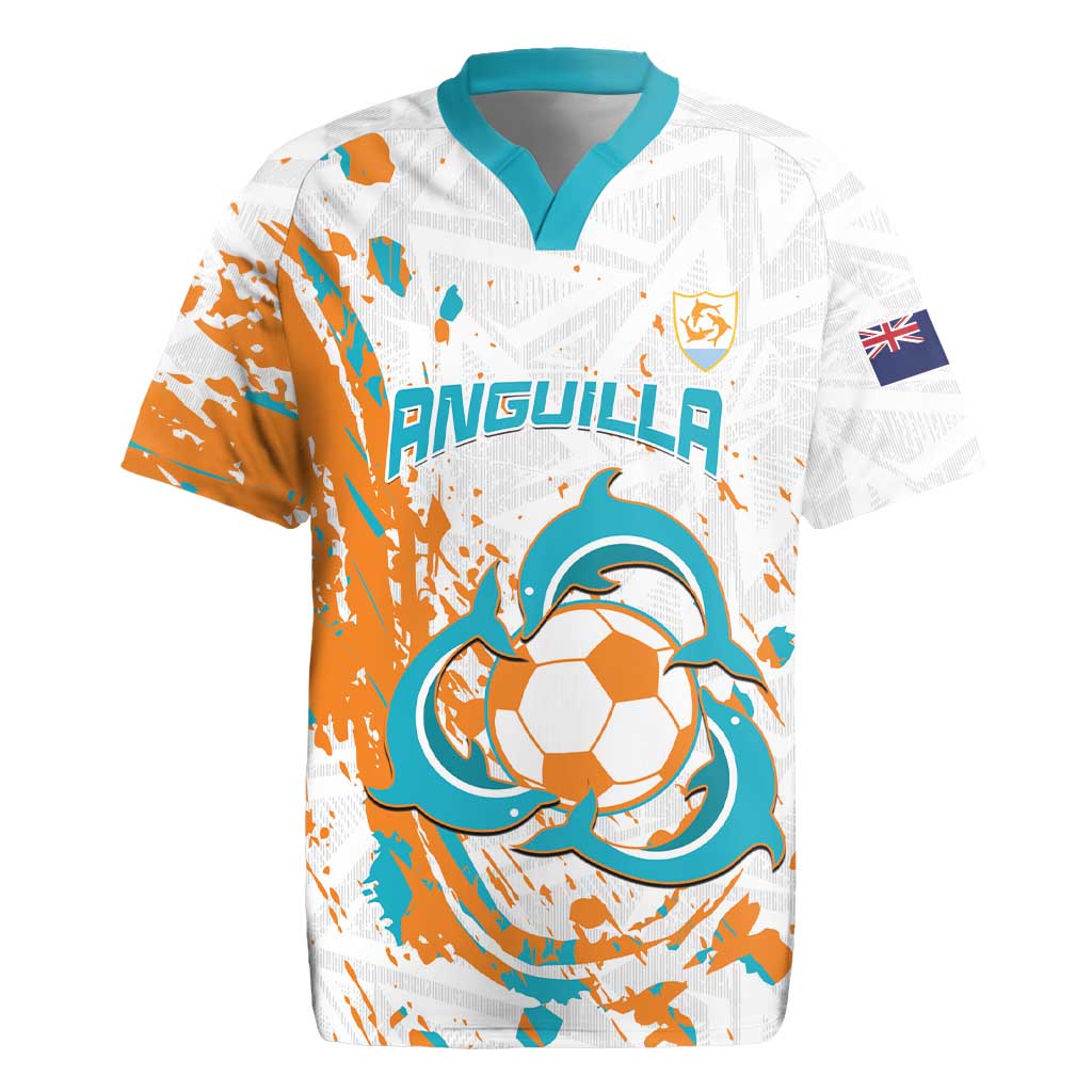 Custom Anguilla Football Rugby Jersey Go Champions Grunge Style