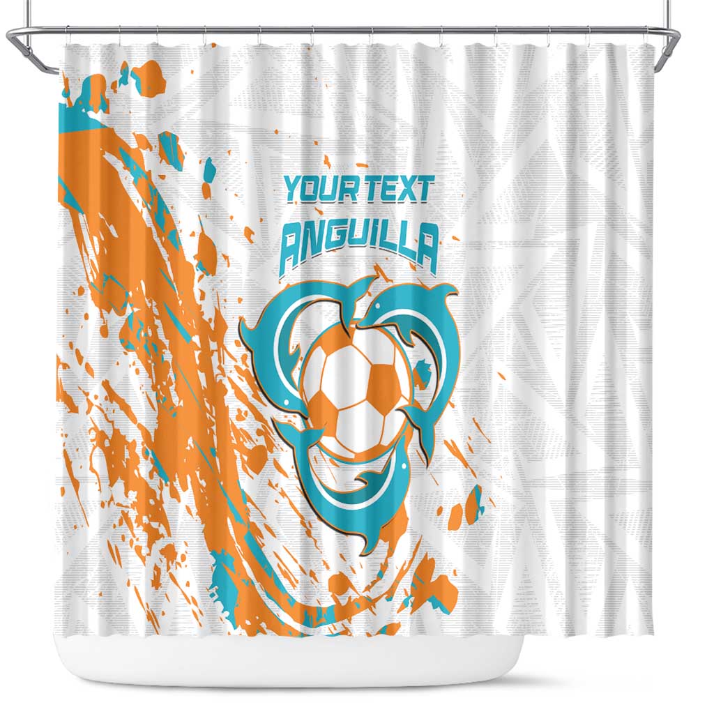 Custom Anguilla Football Shower Curtain Go Champions Grunge Style