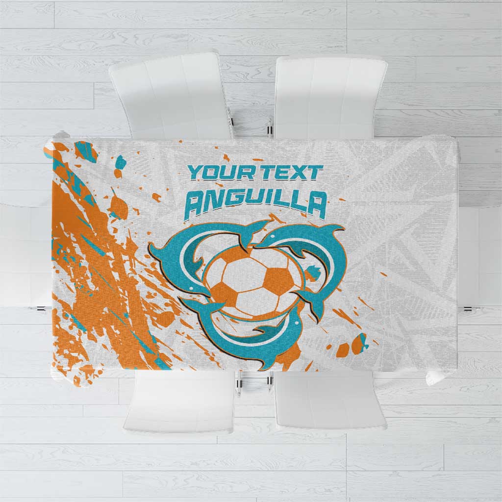 Custom Anguilla Football Tablecloth Go Champions Grunge Style