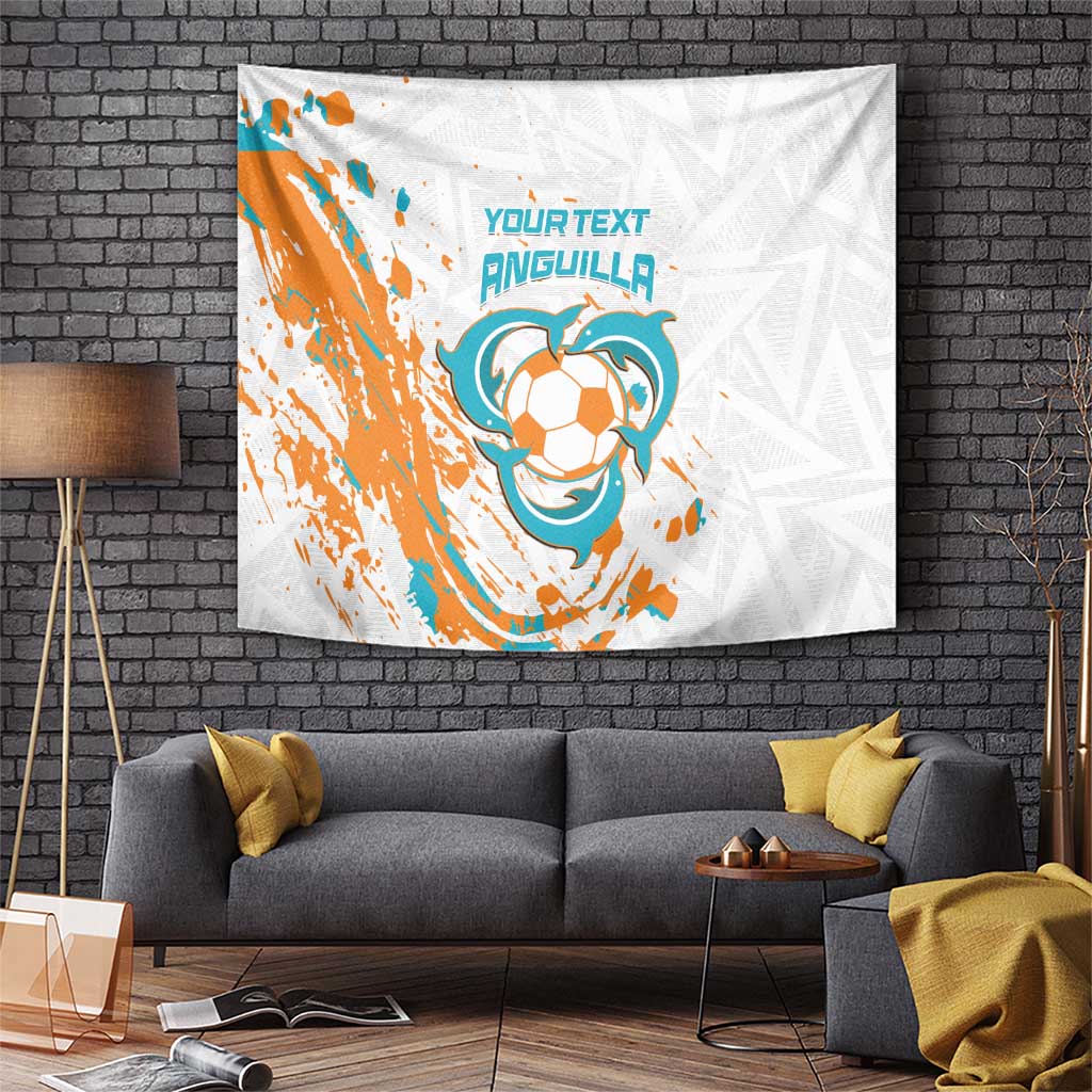 Custom Anguilla Football Tapestry Go Champions Grunge Style