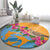 Anguilla Round Carpet Coat Of Arms With Zenaida Dove