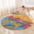 Anguilla Round Carpet Coat Of Arms With Zenaida Dove