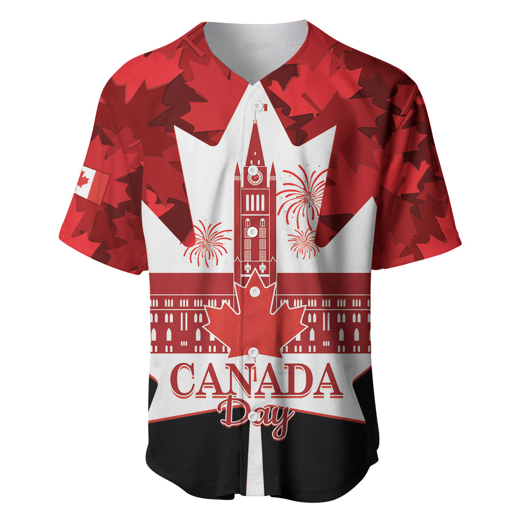 Canada Day Baseball Jersey 2024 Canadian Maple Leaf Pattern - Wonder Print Shop