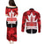 Canada Day Couples Matching Puletasi and Long Sleeve Button Shirt 2024 Canadian Maple Leaf Pattern - Wonder Print Shop