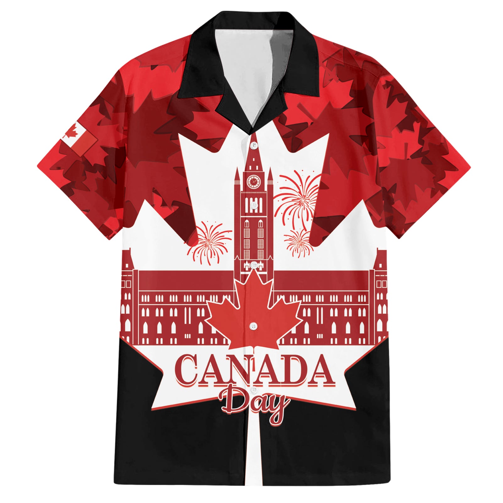 Canada Day Hawaiian Shirt 2024 Canadian Maple Leaf Pattern - Wonder Print Shop