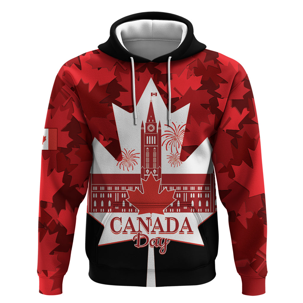 Canada Day Hoodie 2024 Canadian Maple Leaf Pattern - Wonder Print Shop