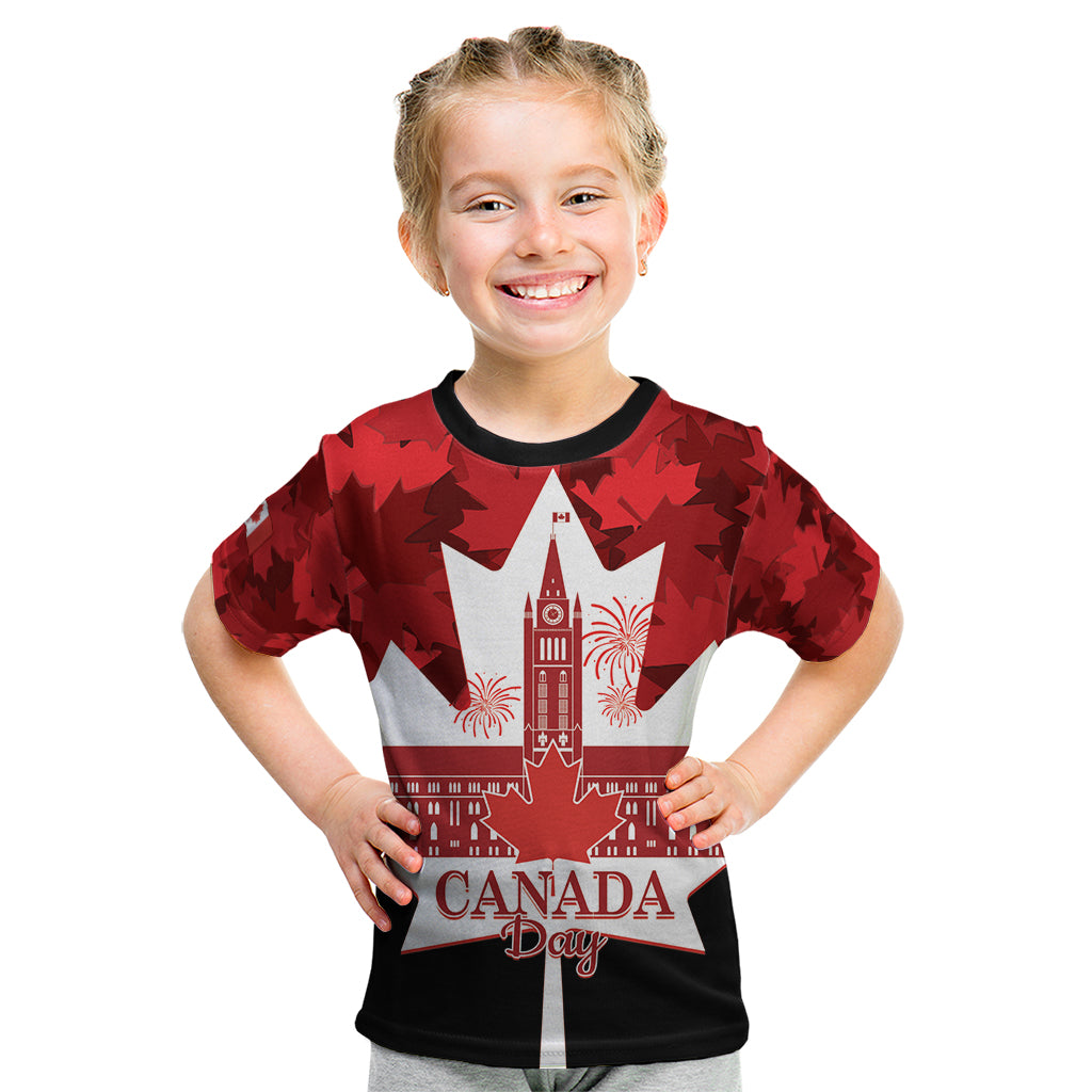 Canada Day Kid T Shirt 2024 Canadian Maple Leaf Pattern - Wonder Print Shop