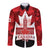 Canada Day Long Sleeve Button Shirt 2024 Canadian Maple Leaf Pattern - Wonder Print Shop